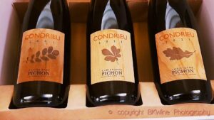 Three Condrieu wines aged in different wood barrels, acacia, chestnut and oak, from Christophe Pichon