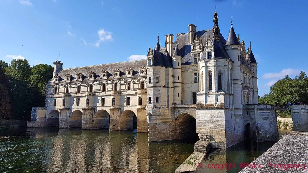 Chateau de Chenonceau stretching across the river Cher, a tributary to the Loire