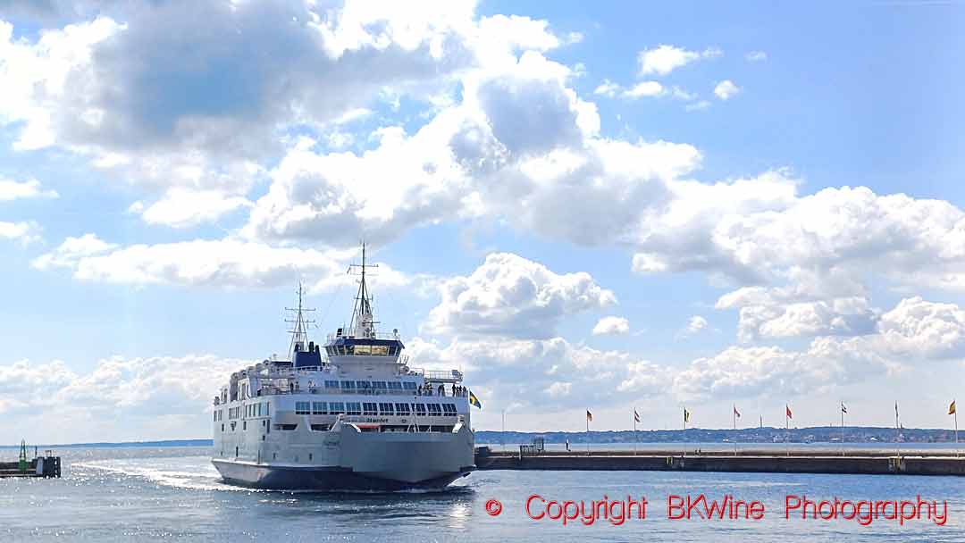 The ferryboat Hamlet entering the port of Helsingborg, in Skane, from Helsingör