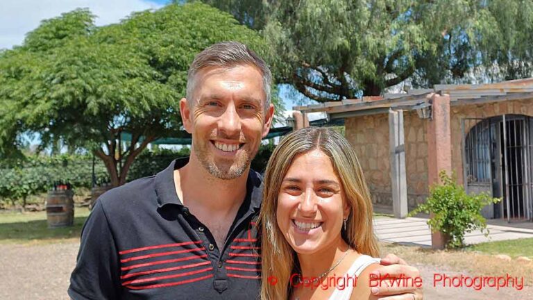 Nicolas Goldberg and his wife at their Finca la Igriega in Altamira, Uco Valley, Mendoza, Argentina
