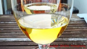 A glass of white wine
