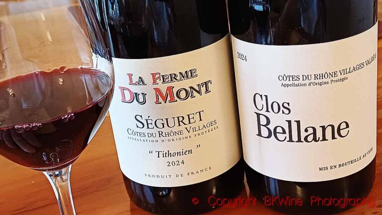 Côtes‑du‑Rhône Villages Séguret, Tithonien 2024, La Ferme du Mont and Clos Bellane 2024 Valréas